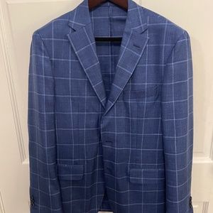 Ledbury Blue Check Sport Coat, 36Reg